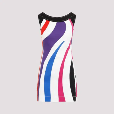 Pucci Cotton Mini Dress In Multicolour