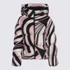 Pucci Down Jacket With Iris Print In Nero Rosa