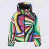 Pucci Iride Down Jacket In Viola/rosso