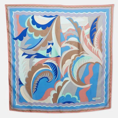 Pre-owned Pucci Multicolor Iride Print Silk Scarf