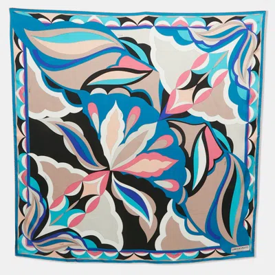 Pre-owned Pucci Multicolor Iride Print Silk Scarf
