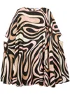 Pucci Marmo Print Silk Kaftan In Multicolor