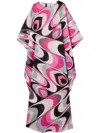 Pucci Wave Print Cotton Kaftan In Multicolor