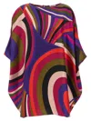 Pucci Iris Print Silk Short Kaftan Clothing In Multi