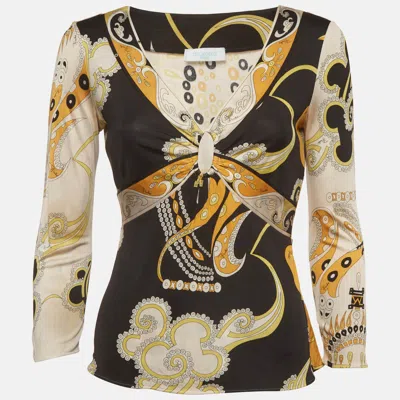 Pre-owned Pucci Multicolor Print Long Sleeve Blouse M