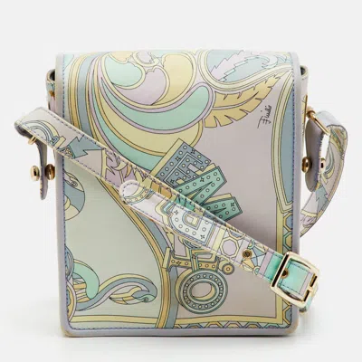 Pre-owned Pucci Multicolor Printed Fabric Flap Crossbody Bag