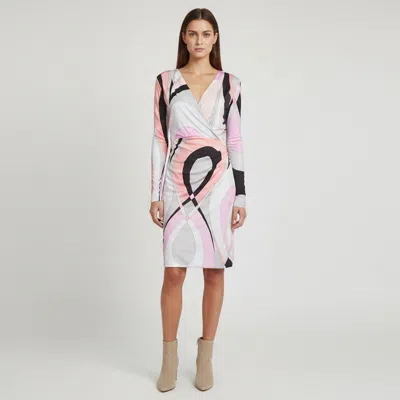 Pre-owned Pucci Multicolor Printed Jersey Long Sleeve Dress M