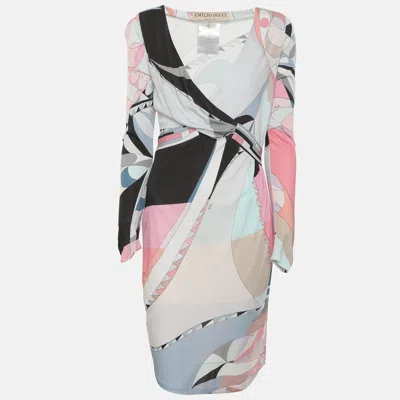 Pre-owned Pucci Multicolor Printed Jersey Long Sleeve Dress S