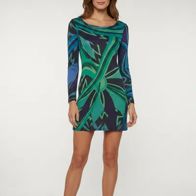Pre-owned Pucci Multicolor Printed Jersey Long Sleeve Mini Dress S