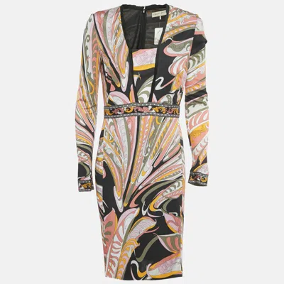 Pre-owned Pucci Multicolor Printed Jersey Short Dress M