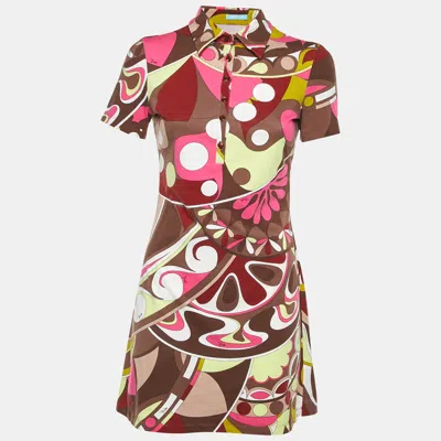 Pre-owned Pucci Multicolor Printed Knit Mini Dress M