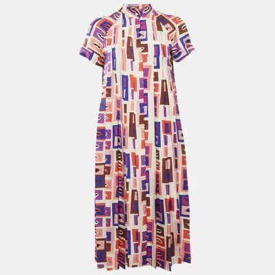 Pre-owned Pucci Multicolor Printed Pleated Silk Mini Dress S