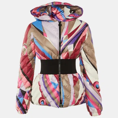 Pre-owned Pucci Multicolor Printed Puffer Down Jacket S