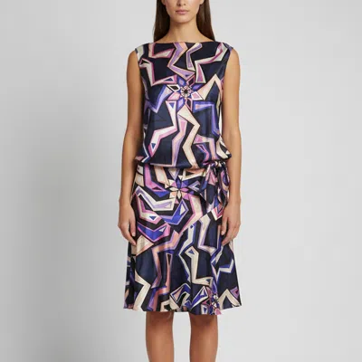 Pre-owned Pucci Multicolor Printed Satin Open Back Short Dress S