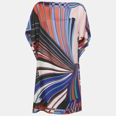 Pre-owned Pucci Multicolor Printed Silk Kaftan Short Dress S