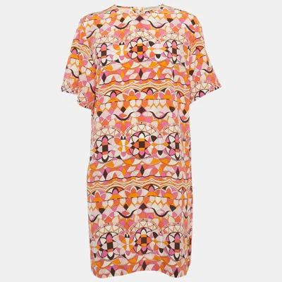 Pre-owned Pucci Multicolor Printed Silk Shift Dress M