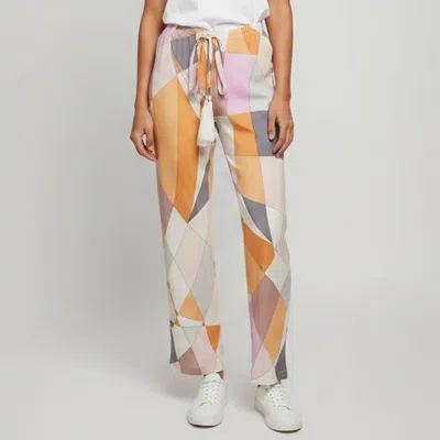 Pre-owned Pucci Multicolor Printed Stretch Silk Wide Leg Pants M