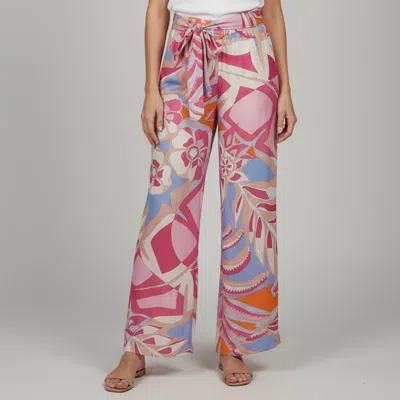 Pre-owned Pucci Multicolor Samoa Print Silk Chiffon Wide Leg Trousers M