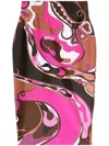 Pucci Graphic Print High-waisted Midi Skirt In Fuchsia