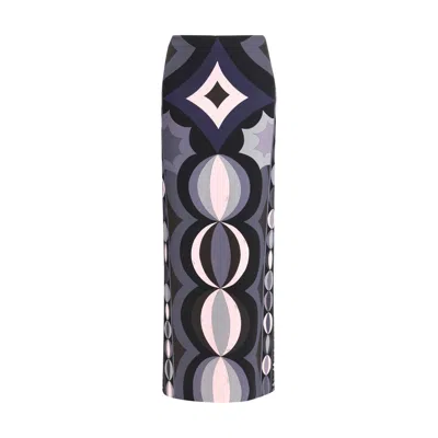 Pucci Multicolor Silk Long Skirt