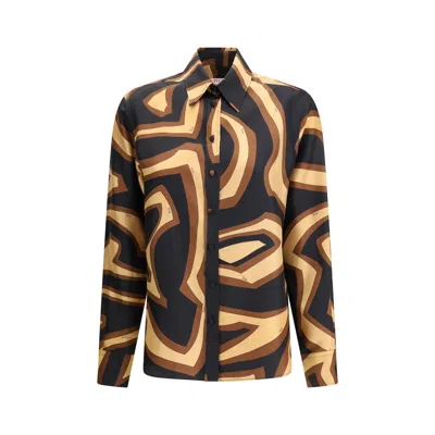 PUCCI MULTICOLOR SILK PATTERN SHIRT