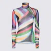 Pucci Iride-print Top In Viola/rosso