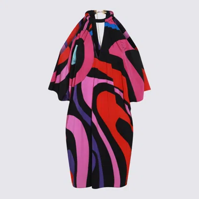 Pucci Multicolor Viscose Dress In Peonia/rosso