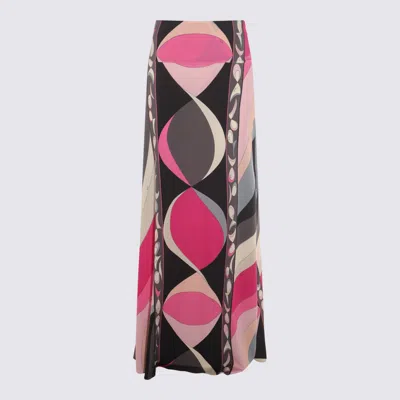 PUCCI MULTICOLOR VISCOSE MIDI SKIRT