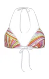 Pucci Marmo Triangle Bikini Top Halter Neck In Multi