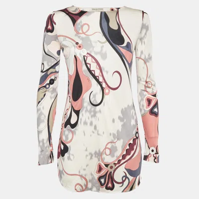 Pre-owned Pucci Multicolour Orchid Print Silk Mini Dress S