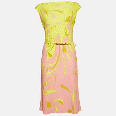 Pre-owned Pucci Multicolour Printed Jersey Belted Mini Dress M