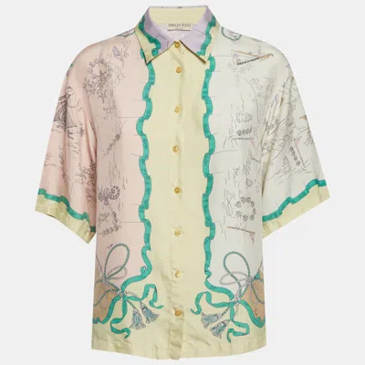 Pre-owned Pucci Multicolour Printed Silk Short Sleeve Shirt M