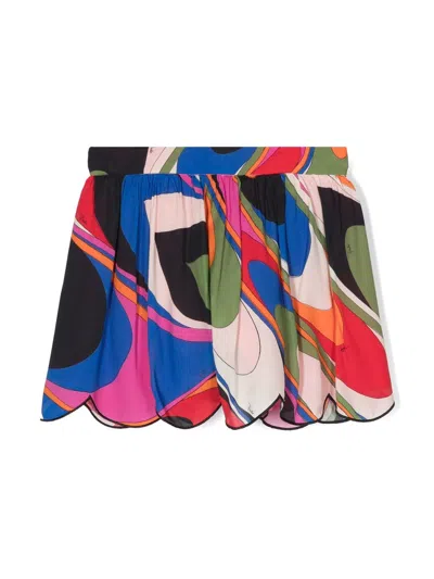 Pucci Kids' Multicoloured Wave Print Shorts