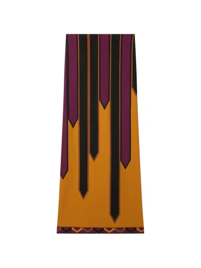 Pucci Nastri Print Skirt In Orange