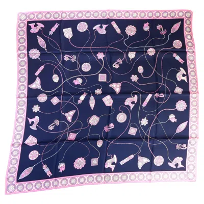 Pre-owned Pucci Navy & Pink Silk Scarf
