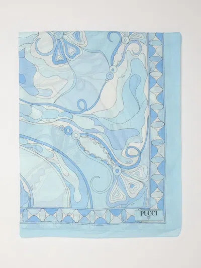 Pucci Neck Scarf Woman In Blue