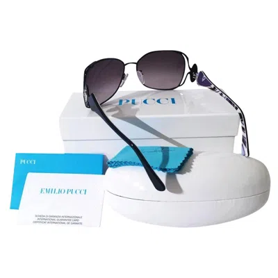 Pre-owned Pucci New Emilio  Black Aviator Sunglasses With Case & Box