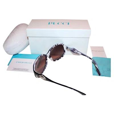 Pre-owned Pucci New Emilio  Black Logo Sunglasses With Case & Box