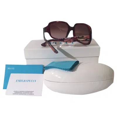 Pre-owned Pucci New Emilio  Brown Logo Sunglasses With Case & Box