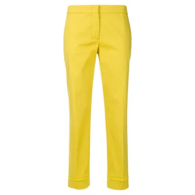 Pre-owned Pucci New Emilio  Classy Mustard Yellow Stretch Cotton Pants 42