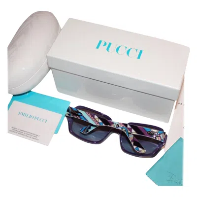 Pre-owned Pucci New Emilio  Purple Logo Sunglasses With Case & Box