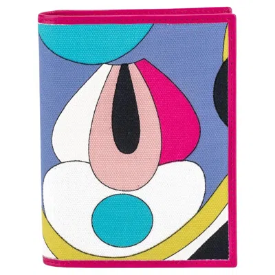 Pre-owned Pucci New Fuchsia Print Wallet In Gray