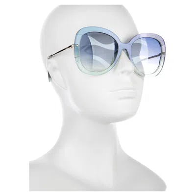 Pre-owned Pucci New Stunning Emilio  Turquoise 70's Vibe Sunglasses With Case In Gray