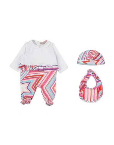 Pucci Newborn Girl Baby Accessories Set Magenta Size 3 Cotton, Elastane In Multi