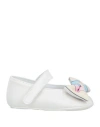 Pucci Newborn Girl Newborn Shoes Light Grey Size 3 Textile Fibers In White