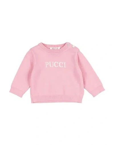 PUCCI PUCCI NEWBORN GIRL SWEATER PINK SIZE 3 VISCOSE, POLYESTER, COTTON