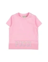 Pucci Newborn Girl T-shirt Pink Size 3 Cotton, Elastane In Pink