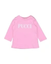 Pucci Newborn Girl T-shirt Pink Size 3 Cotton, Elastane In Pink