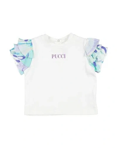Pucci Babies'  Newborn Girl T-shirt White Size 3 Cotton
