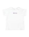 Pucci Newborn Girl T-shirt White Size 3 Cotton, Elastane In White